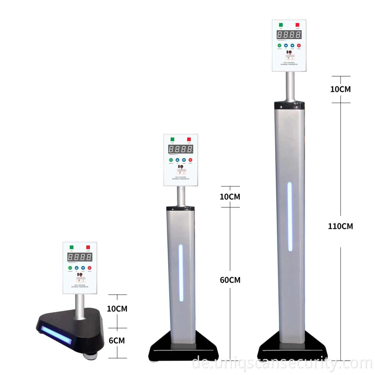 Berührungsloser Sprachalarm Warnung Schnelles IR-Thermometer mit hoher Genauigkeit, einstellbares Thermometer